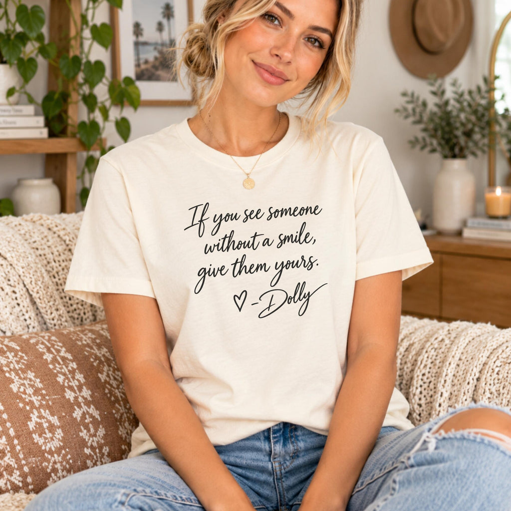 Dolly Parton Tribute Shirt Bella Canvas Tee Country Music Memorial Tee Inspirational Smile Quote