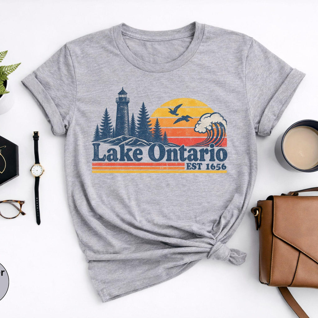 Lake Ontario Shirt Canada Lake Tee Retro Canadian Vintage Travel Shirt Quiet Activism Tee Lighthouse Lake Lover Gift