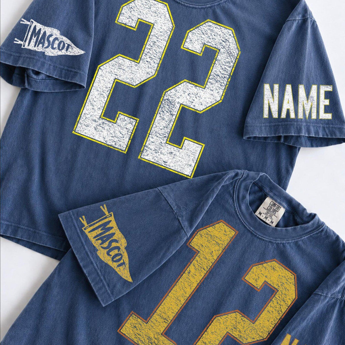 Custom Spirit Shirt Personalized Team Tee Custom Initial Shirt with Number  Sleeve Print Game Day Shirt DTG Printed Comfort Colors Tee