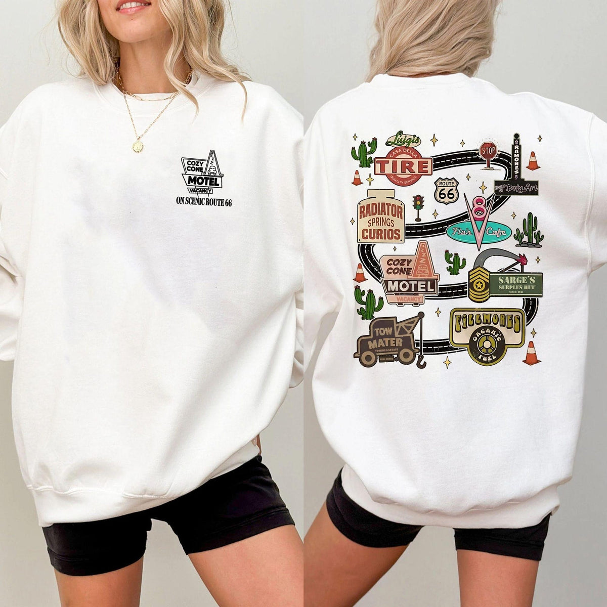 Comfort Colors Lightning McQueen Cozy Cone Radiator Springs Map Shirt Women, Vintage Disney Cars Movie Magic Kingdom Family Trip Park Day Graphic Tee, Birthday Fan Gift for Her Aesthetic