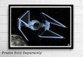 Star Wars Empire Tie Interceptor Ship Illustration - Sci-Fi Film Movie - Poster | Canvas Wall Art Print