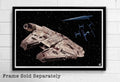 Star Wars Millennium Falcon Ship Illustration - Sci-Fi Film Movie - Poster | Canvas Wall Art Print