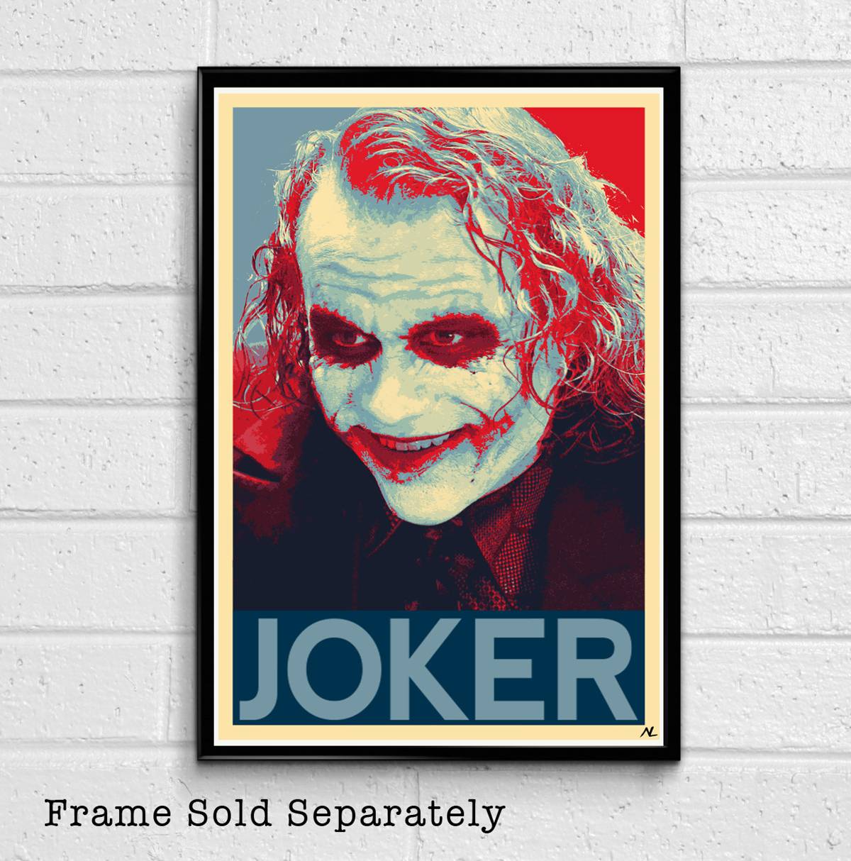 Joker Heath Ledger Political Poster Illustration - Batman Superhero Movie Comicbook - Poster | Canvas Wall Art Print