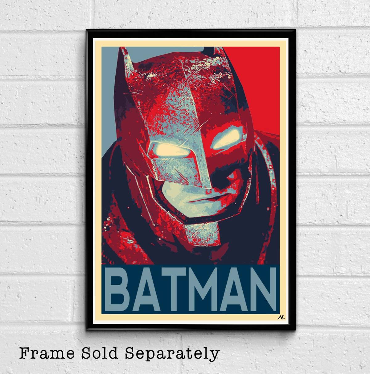 Batman Political Poster Illustration - Batman V Superman Superhero Movie Comicbook - Poster | Canvas Wall Art Print