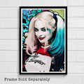 Harley Quinn Margot Robbie Illustration - Suicide Squad Superhero Comic Book - Poster | Canvas Wall Art Print