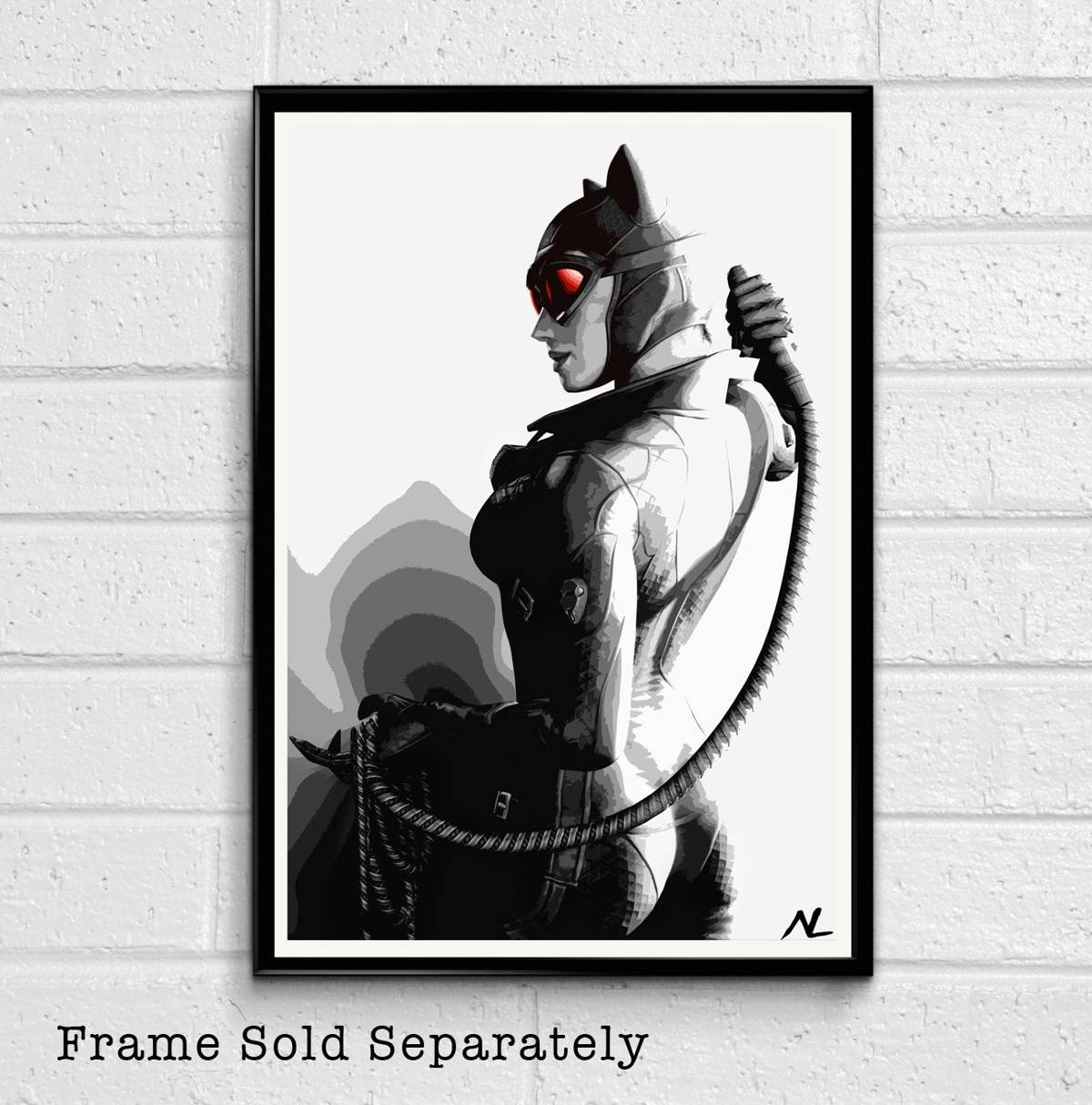 Catwoman Selina Kyle Illustration - Comicbook Superhero Arkham Video Game - Poster | Canvas Wall Art Print