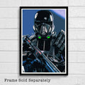 Death Trooper Star Wars Illustration - Rogue One Sci-Fi Film Movie - Poster | Canvas Wall Art Print