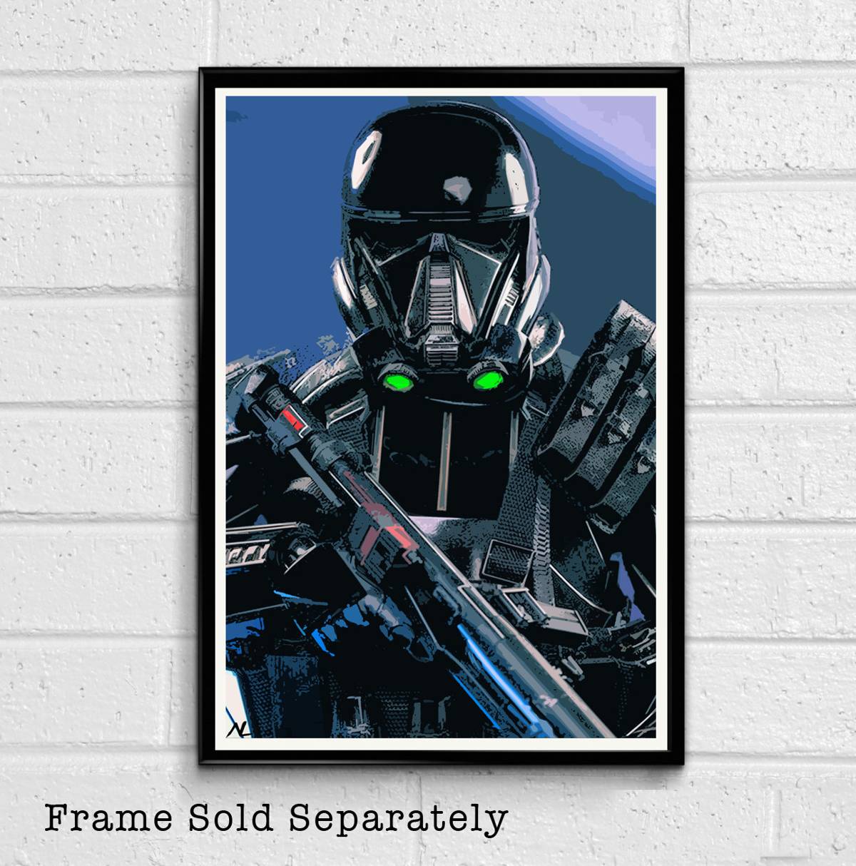 Death Trooper Star Wars Illustration - Rogue One Sci-Fi Film Movie - Poster | Canvas Wall Art Print
