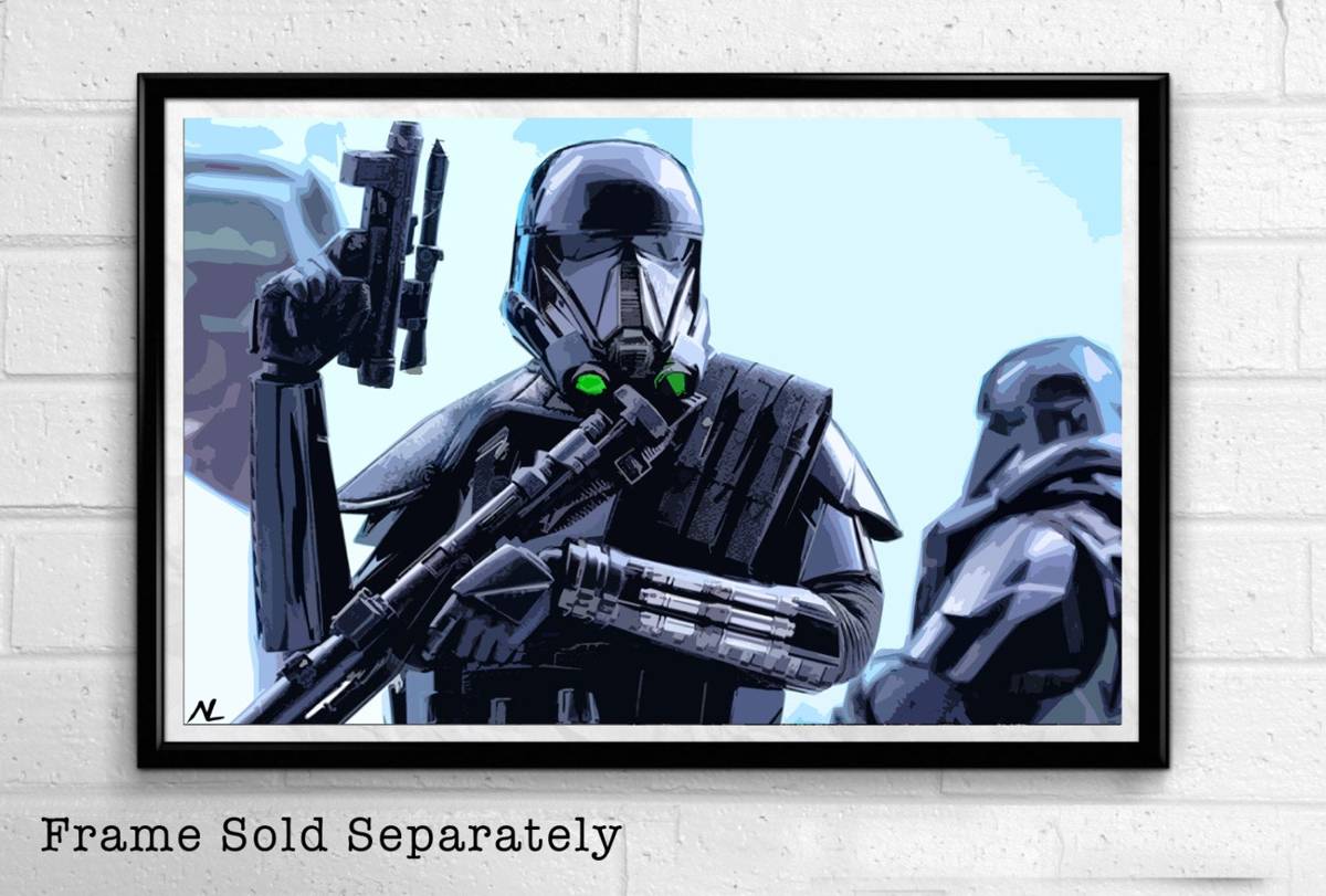 Death Trooper Star Wars Illustration #3 - Rogue One Sci-Fi Film Movie - Poster | Canvas Wall Art Print