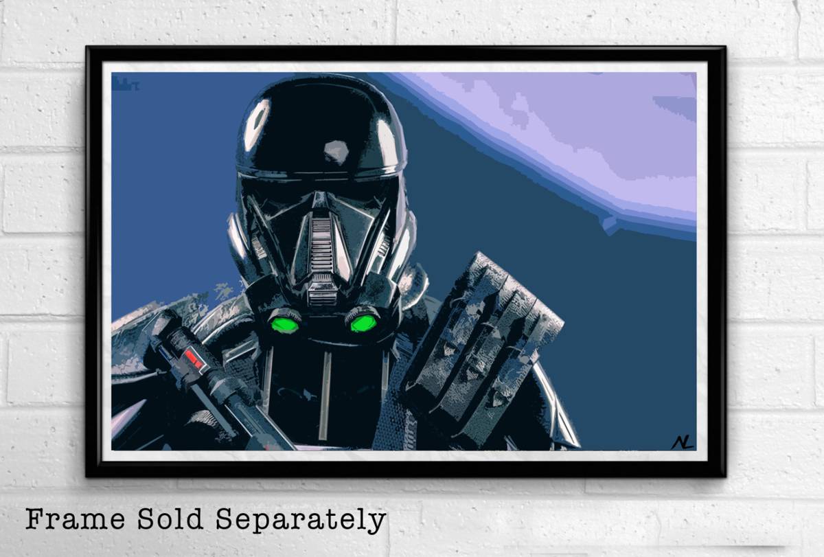 Star Wars Death Trooper Illustration #2 - Rogue One Sci-Fi Film Movie - Poster | Canvas Wall Art Print
