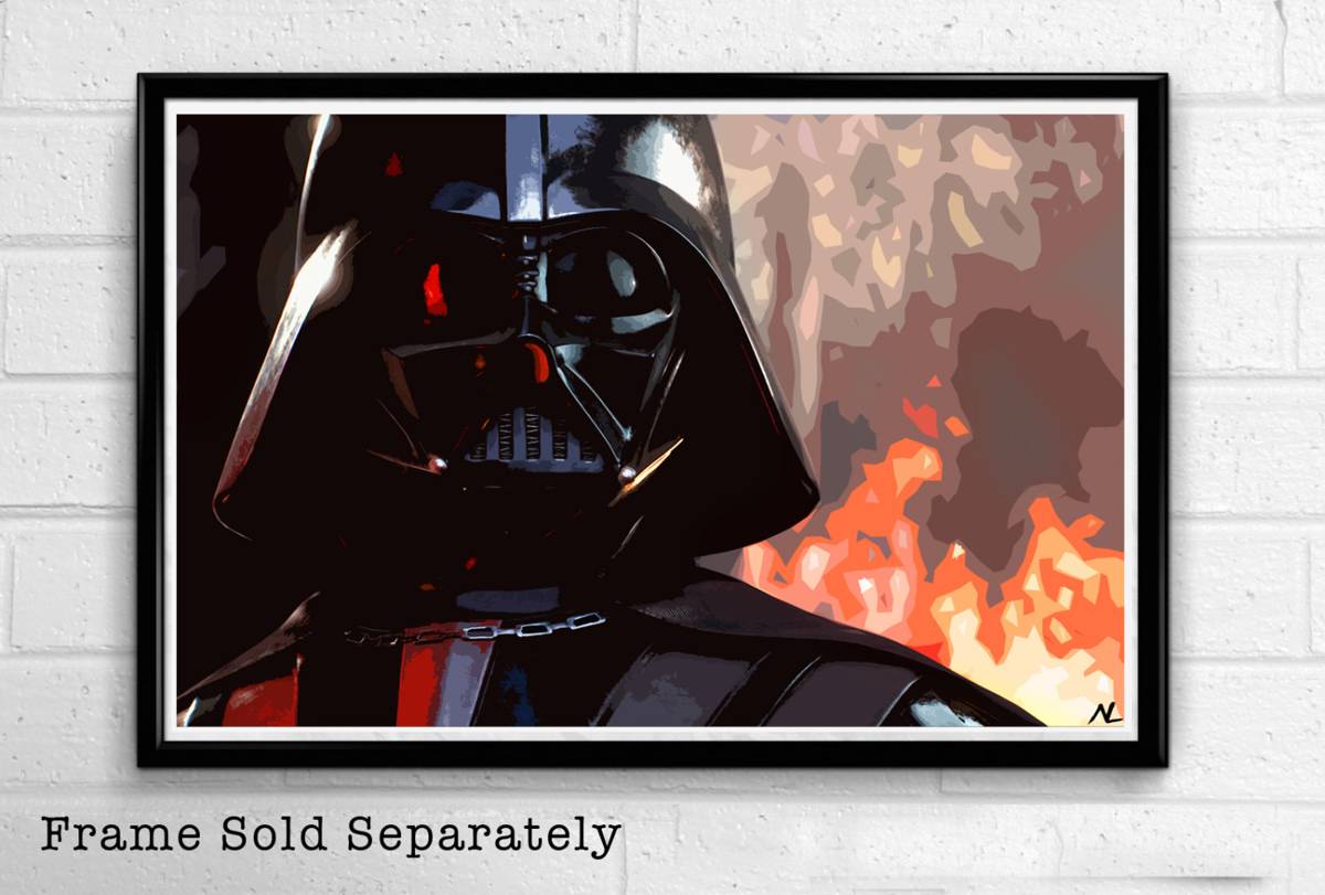 Darth Vader Star Wars Illustration #4 - Sith Lord Film Movie Geeky Nerdy - Poster | Canvas Wall Art Print