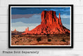 Monument Valley Illustration - Arizona Desert Landscape Navajo Red Rocks American - Poster | Canvas Wall Art Print