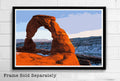 Arches National Park Illustration #1 - Utah Desert Landscape Red Rocks - Poster | Canvas Wall Art Print