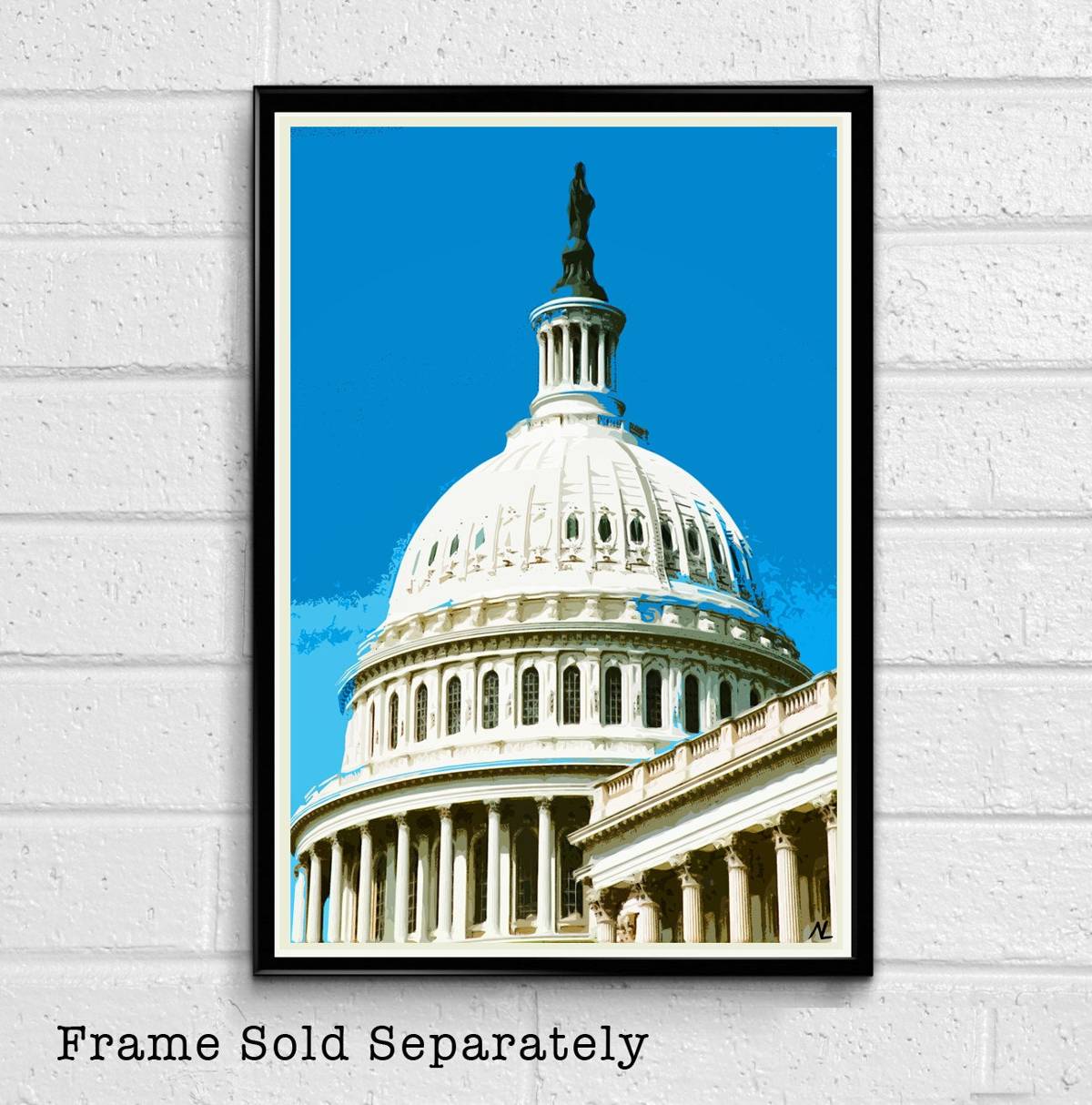 Washington Dc Capitol Building Illustration #3 - Capitol Hill Landscape American United States - Poster | Canvas Wall Art Print