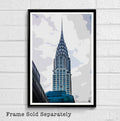 Chrysler Building New York City Illustration - Nyc Landmark American United States Landmark - Poster | Canvas Wall Art Print