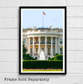 White House Illustration - Washington Dc Landscape American Art United States - Poster | Canvas Wall Art Print
