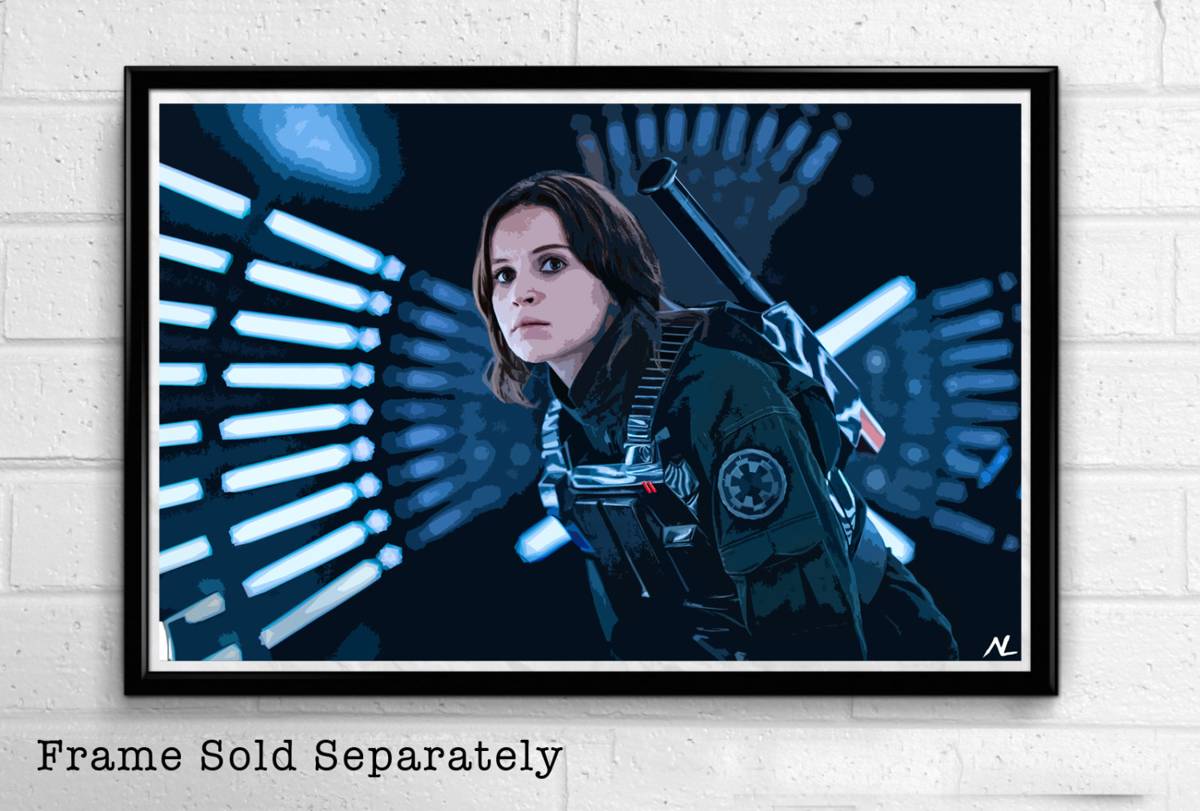 Star Wars Jyn Erso Illustration #1 - Rogue One Film Movie - Poster | Canvas Wall Art Print