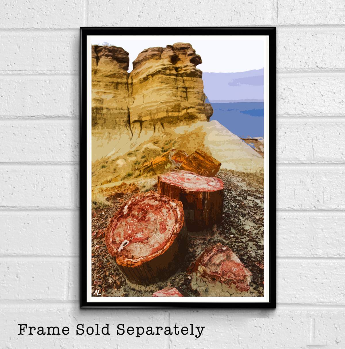 Petrified Forest National Park Illustration - American Desert Arizona Landscape United States - Poster | Canvas Wall Art Print