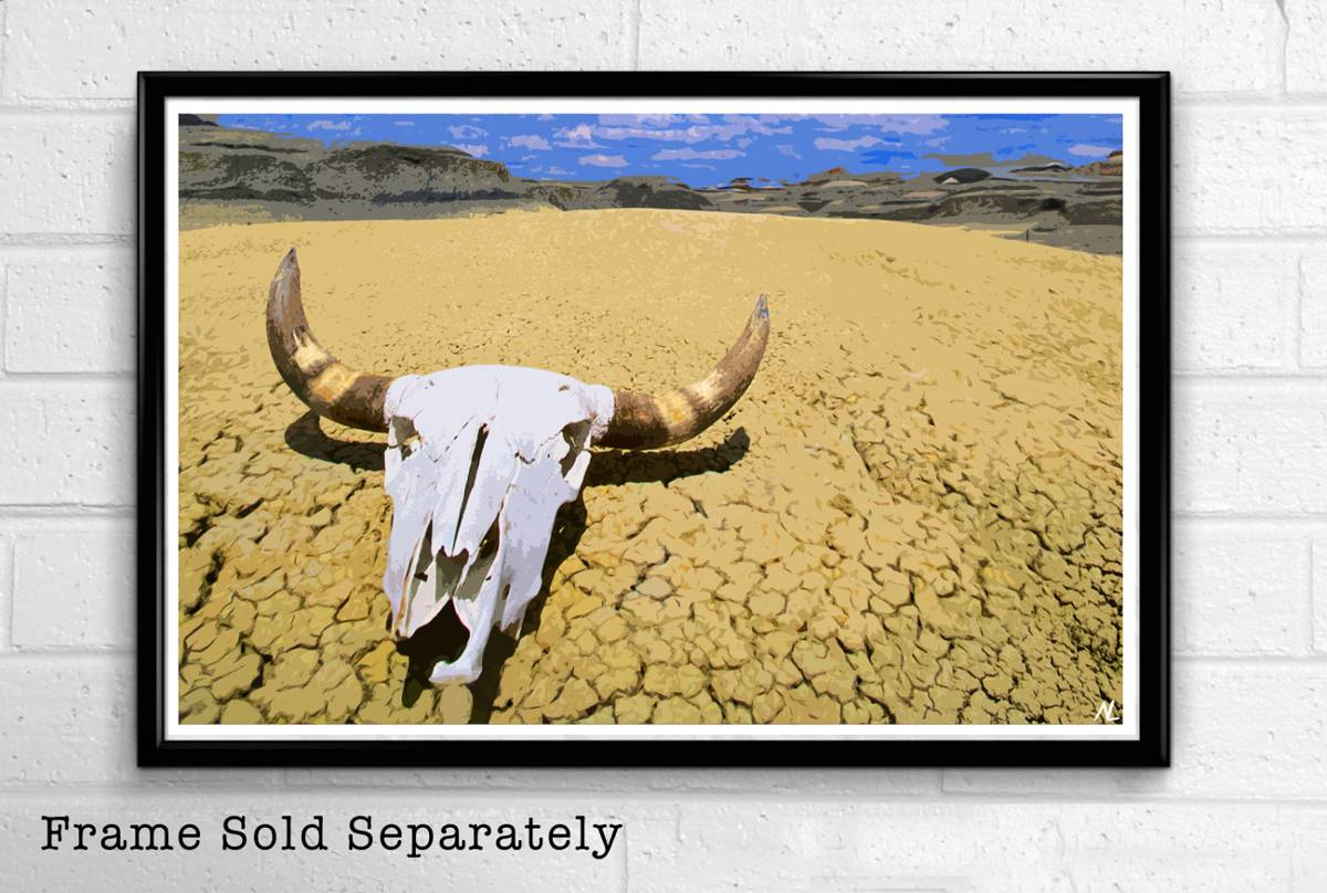 Death Valley National Park Illustration - California Desert Landscape American United States - Poster | Canvas Wall Art Print
