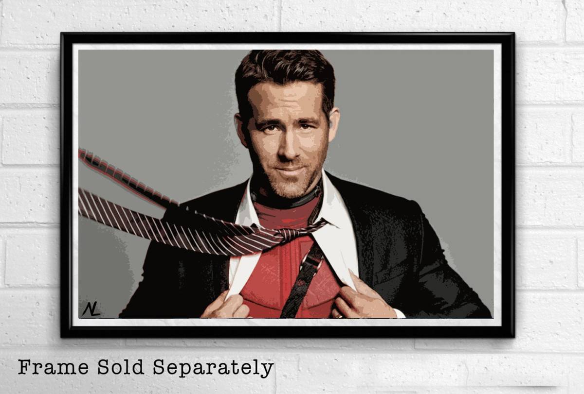 Deadpool Marvel Illustration #2 - Film Movie Superhero Comic Book - Poster | Canvas Wall Art Print