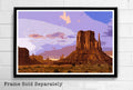 Monument Valley Illustration #3 - Desert Arizona Landscape Navajo Red Rocks American - Poster | Canvas Wall Art Print
