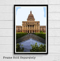 Austin Texas State Capitol Building Illustration - American Landmark United States Travel - Poster | Canvas Wall Art Print