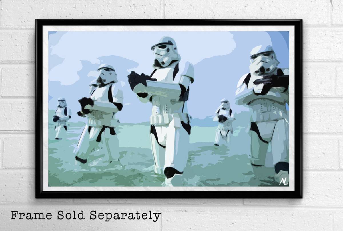 Star Wars Empire Stormtroopers Illustration #2 - Movie Film Sci-Fi - Poster | Canvas Wall Art Print