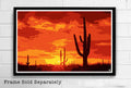 Saguaro National Park Illustration - Desert Sunset Arizona Landscape - Poster | Canvas Wall Art Print
