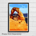 Arches National Park Illustration #2 - Utah Desert Landscape Red Rocks - Poster | Canvas Wall Art Print
