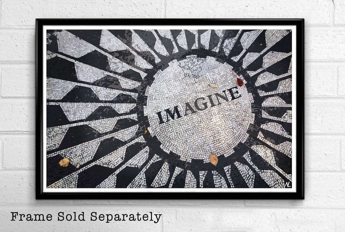 Strawberry Fields Imagine New York City Illustration - Nyc Landmark American United States - Poster | Canvas Wall Art Print