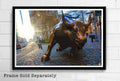 New York City Charging Bull Illustration - Nyc Wall Street American United States Landmark - Poster | Canvas Wall Art Print