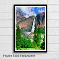 Yosemite National Park Waterfall Illustration - California Landscape American United States - Poster | Canvas Wall Art Print