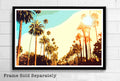 Palm Springs Palm Trees Illustration - California City American Landscape Travel - Poster | Canvas Wall Art Print