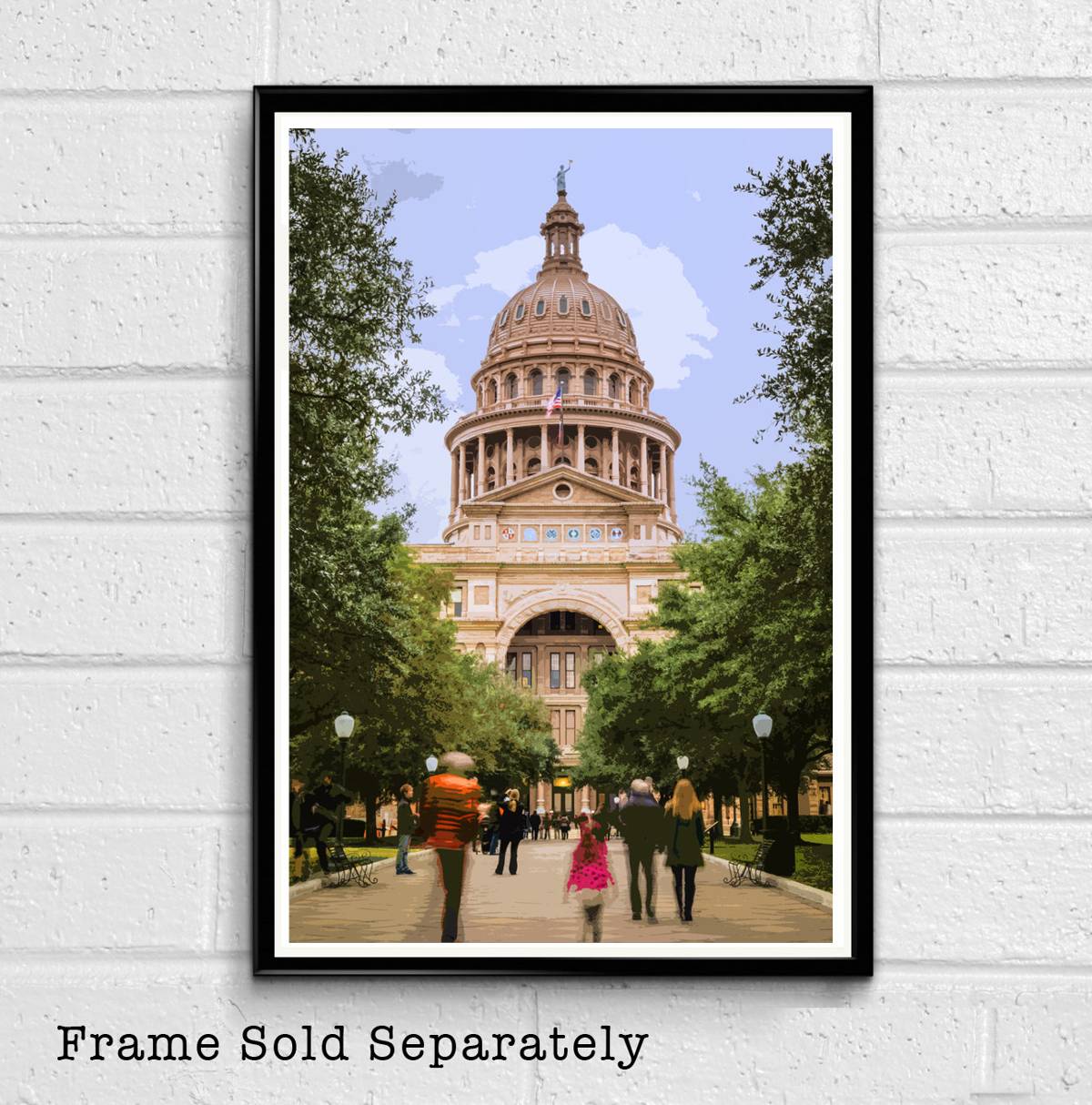 Austin Texas State Capitol Building Illustration #3 - United States Monument Landmark American - Poster | Canvas Wall Art Print