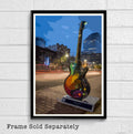 Austin Texas Guitar Illustration 4 - Monument American United States Landmark Travel - Poster | Canvas Wall Art Print