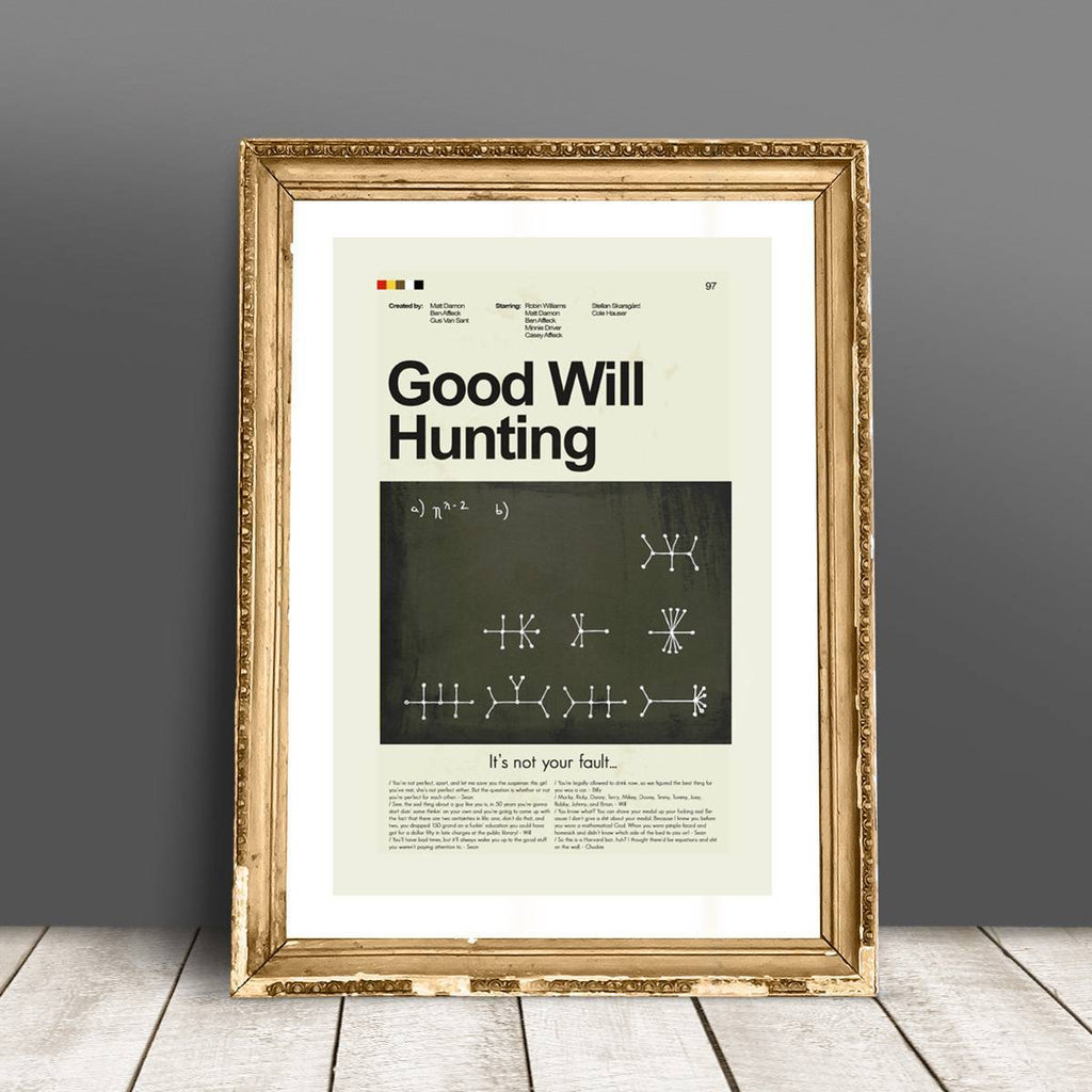 Good Will Hunting Mid-Century Modern Inspired Print - Poster | Canvas Wall Art Print