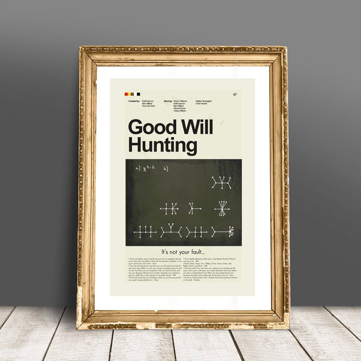 Good Will Hunting Mid-Century Modern Inspired Print - Poster | Canvas Wall Art Print
