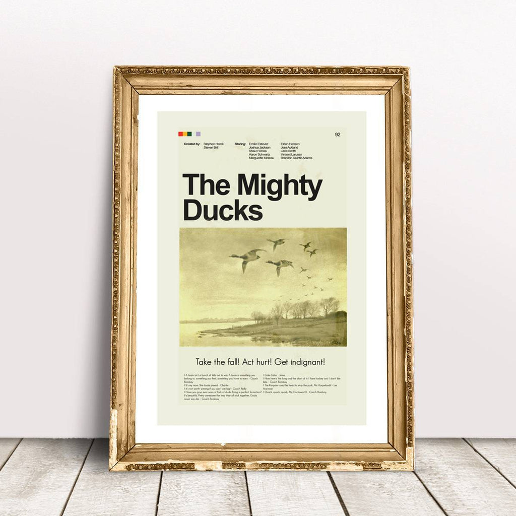 The Mighty Ducks Mid-Century Modern Inspired Print - Poster | Canvas Wall Art Print