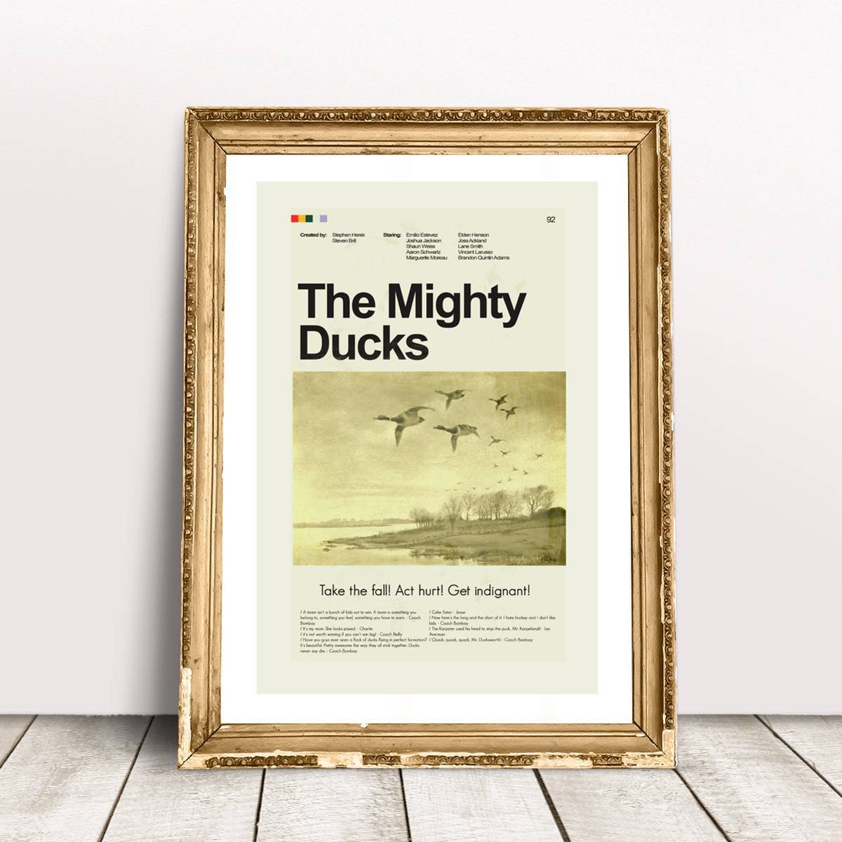 The Mighty Ducks Mid-Century Modern Inspired Print - Poster | Canvas Wall Art Print