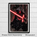 Kylo Ren From Star Wars Illustration #1 - The Force Awakens Movie Sci-Fi Film - Poster | Canvas Wall Art Print