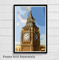 England Big Ben Illustration #1 - London Landmark British Monument Uk Travel - Poster | Canvas Wall Art Print