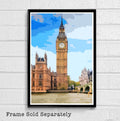 England Big Ben Illustration #4 - London Landmark British Monument Uk Travel - Poster | Canvas Wall Art Print