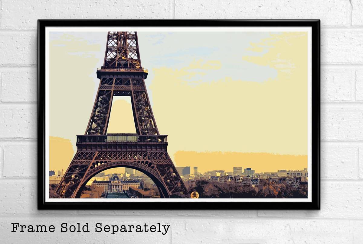Eiffel Tower Illustration #6 - Paris France Landmark French Landmark Europe Travel - Poster | Canvas Wall Art Print