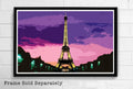 Eiffel Tower Night Illustration #2 - Paris France Landmark French Landmark Europe Travel - Poster | Canvas Wall Art Print