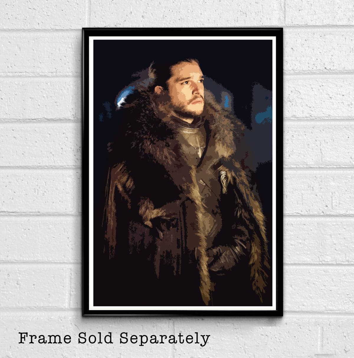 Jon Snow From Game Of Thrones Illustration #2 - Fantasy Song Of Ice And Fire - Poster | Canvas Wall Art Print