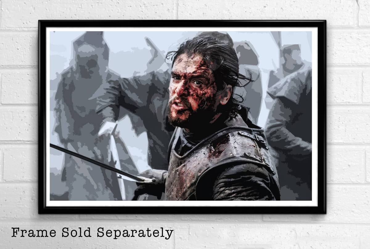 Jon Snow From Game Of Thrones Illustration #3 - Fantasy Song Of Ice And Fire - Poster | Canvas Wall Art Print