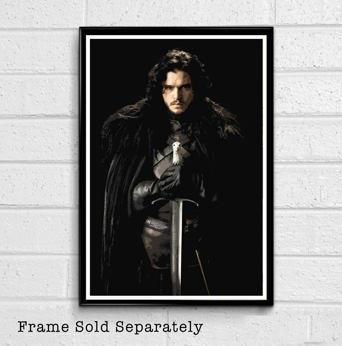 Jon Snow From Game Of Thrones Illustration #4 - Fantasy Song Of Ice And Fire - Poster | Canvas Wall Art Print