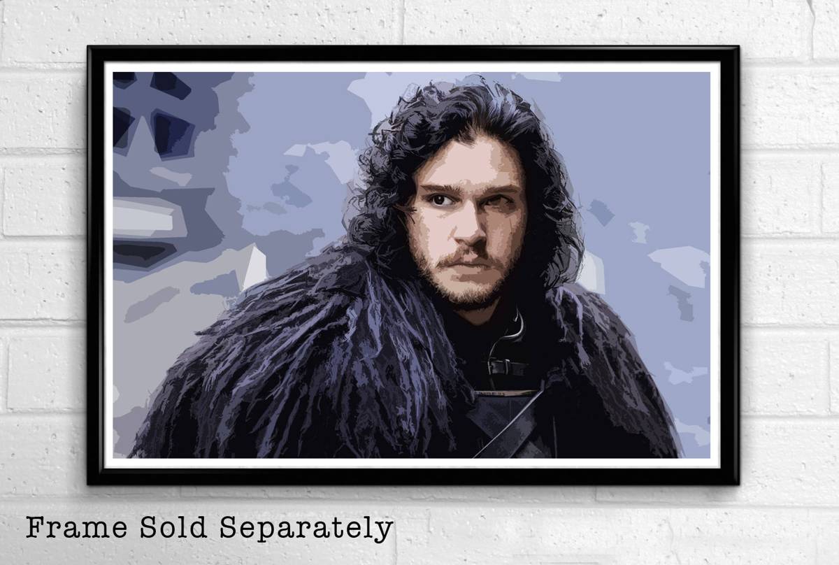 Jon Snow From Game Of Thrones Illustration #6 - Fantasy Song Of Ice And Fire - Poster | Canvas Wall Art Print