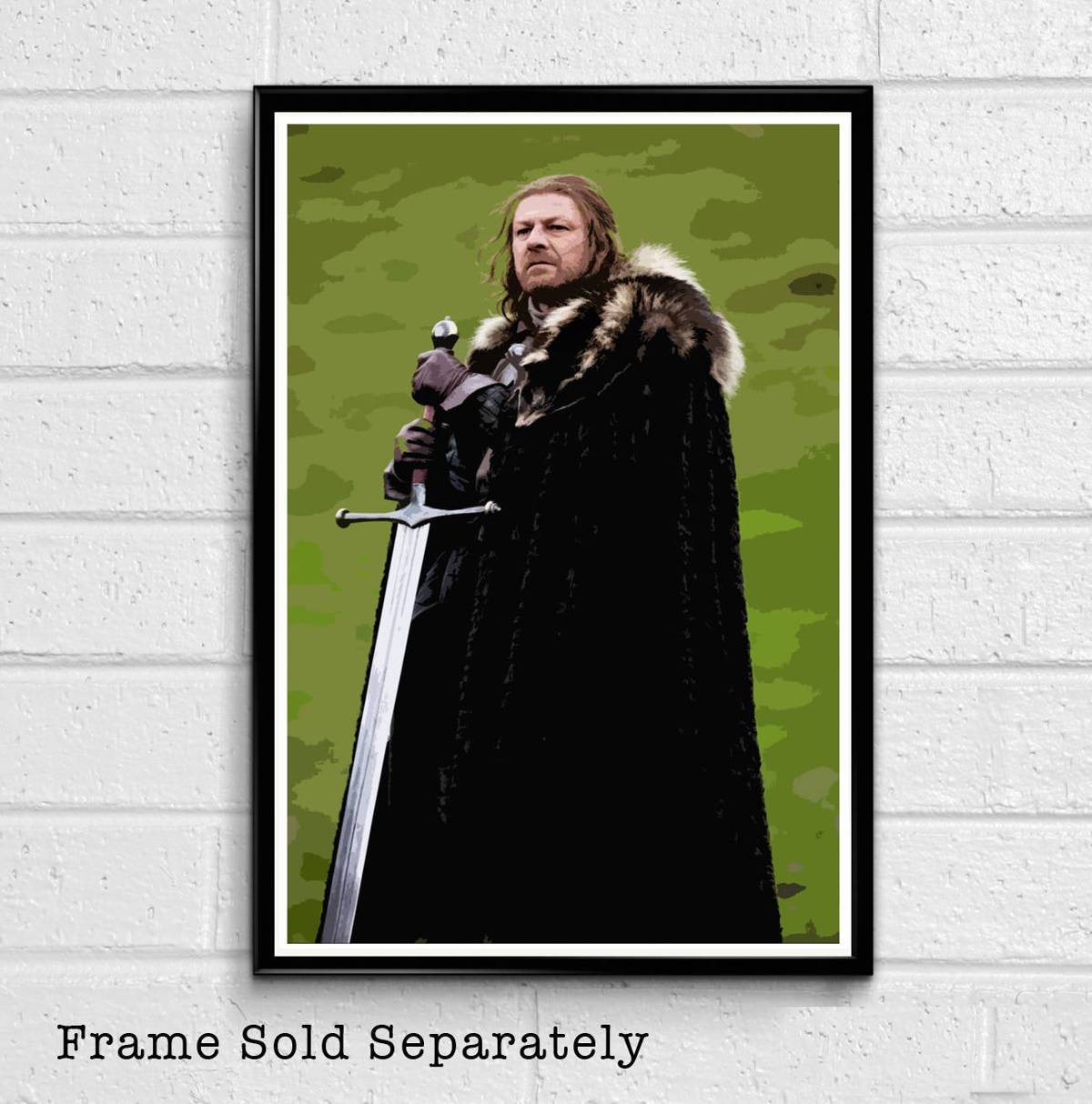 Ned Stark From Game Of Thrones Illustration #2 - Fantasy Song Of Ice And Fire - Poster | Canvas Wall Art Print