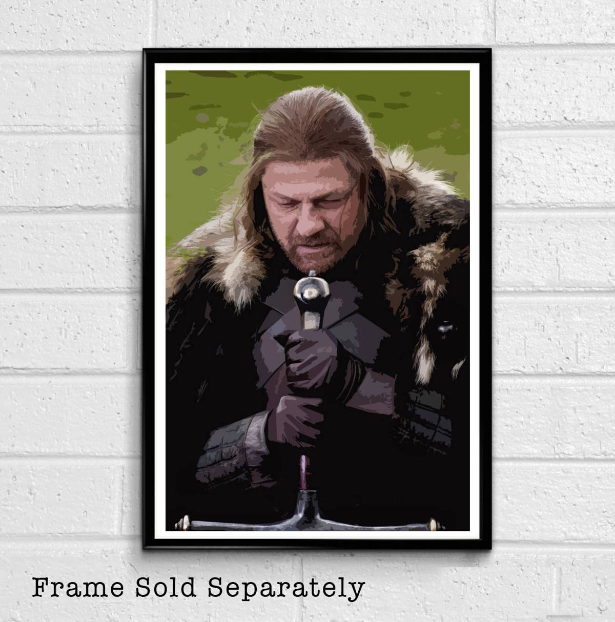 Ned Stark From Game Of Thrones Illustration #3 - Fantasy Song Of Ice And Fire - Poster | Canvas Wall Art Print